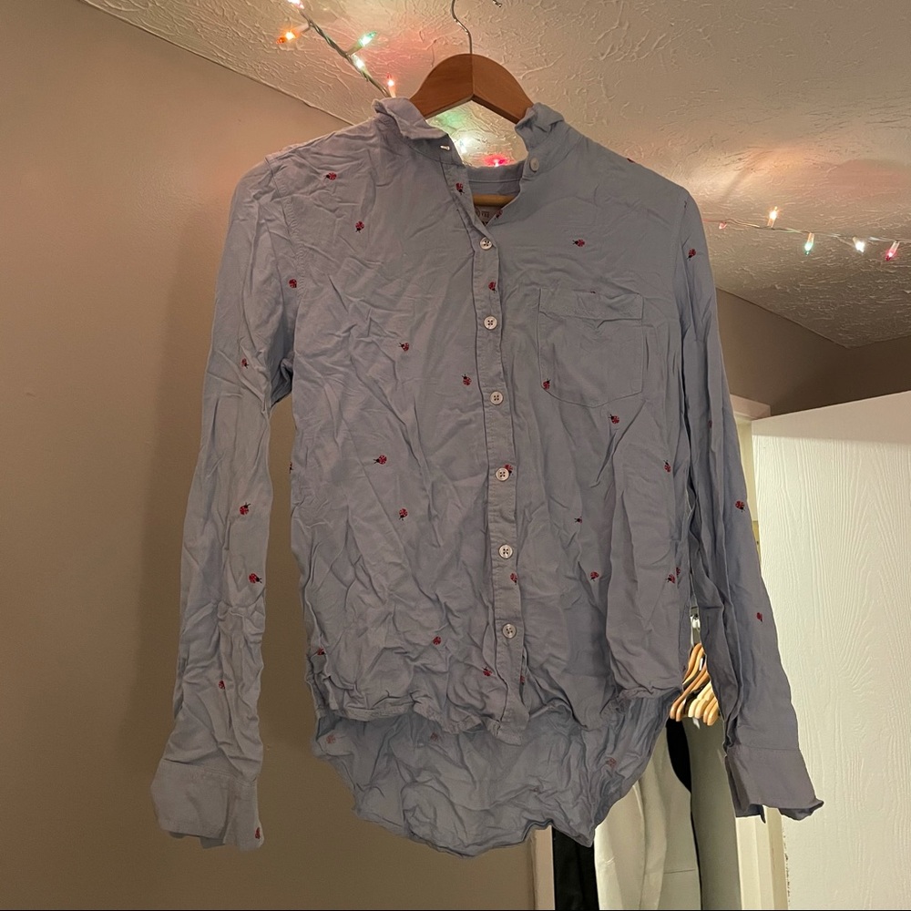 Lady bug button down